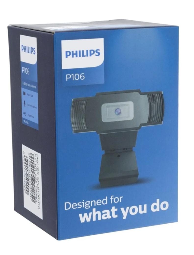 Philips | Cámara Web Phillips P106 HD - Negro